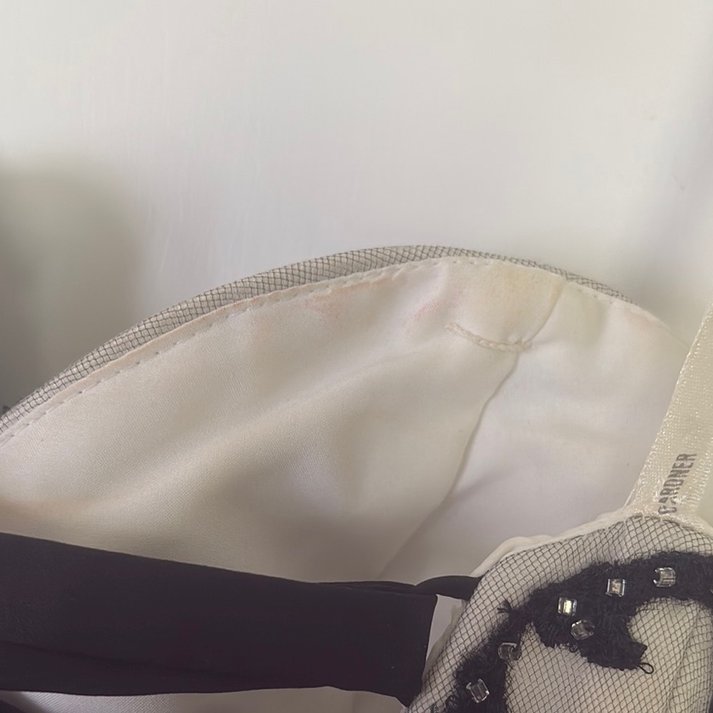 Mori Lee Black and White prom quinceañera Dress sz 9/10 tool lace sequins beauty - Picture 12 of 17